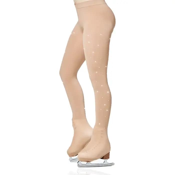 Collants de patinage artistique en strass pour adultes et enfants