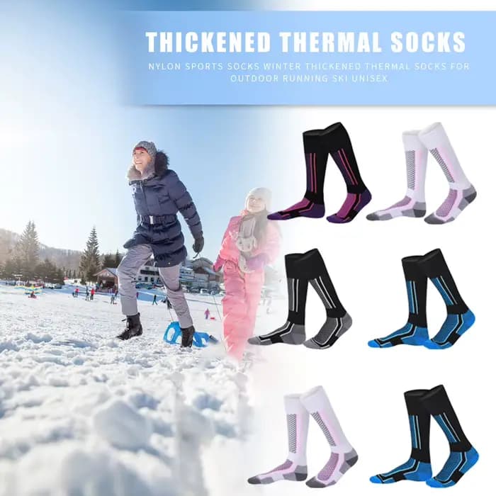 Chaussettes de ski épaissies unisexes pour hommes et femmes