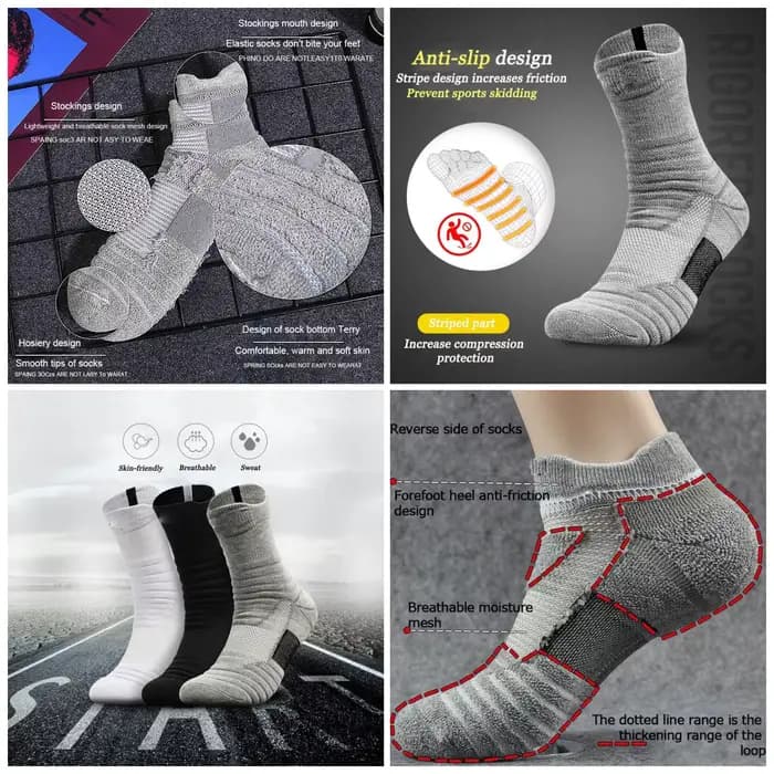 3 paires 100% coton hommes chaussettes de Sport épais en plein air