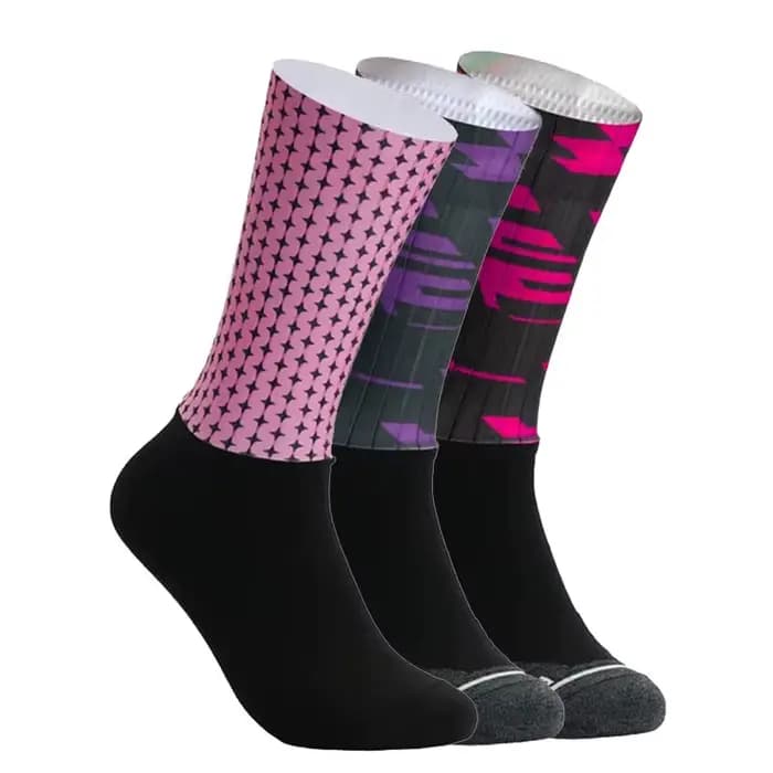 Chaussettes de cyclisme professionnelles 2025 – Antidérapantes en silicone, aérodynamiques, pour homme, Coolmax, respirantes, pour le vélo et le basketball