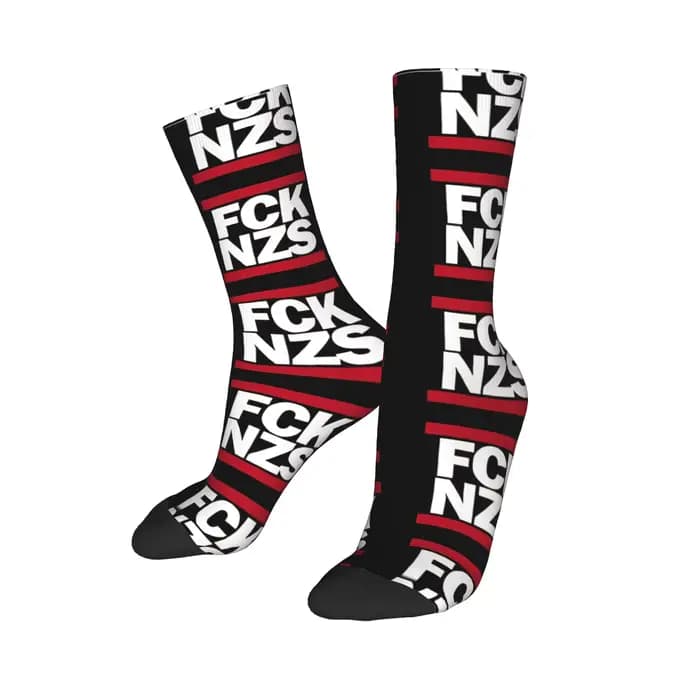 Fck Nzs Chaussettes Kawaii Bas Chaussettes d'extérieur douces pour hommes Chaussettes antidérapantes graphiques d'hiver