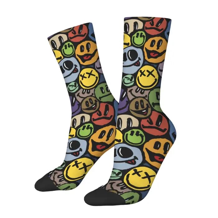 Chaussettes pour hommes avec emoticônes graffiti
