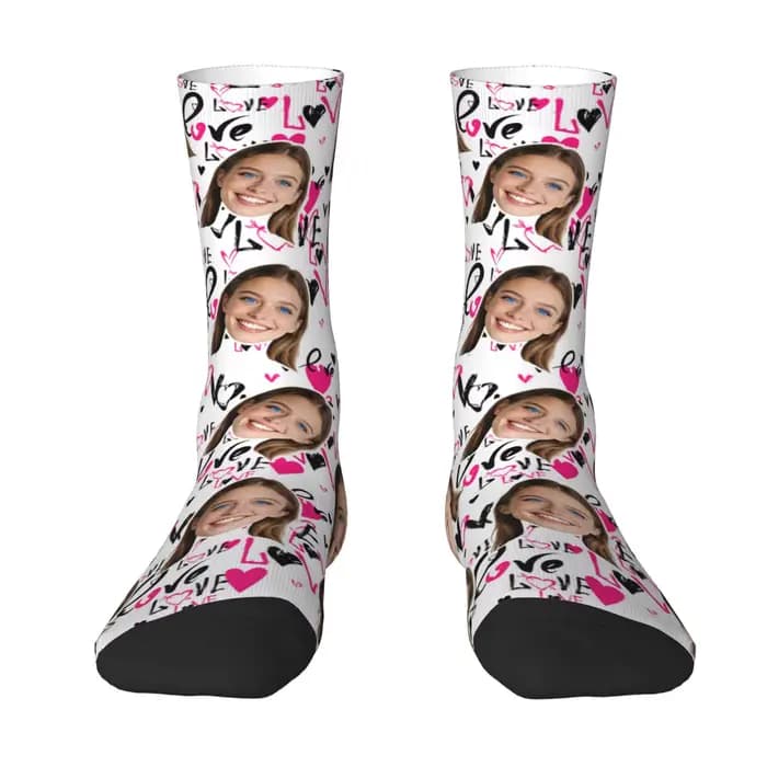 Chaussettes avatar personnalisées pour hommes et femmes, chaussettes photo personnalisées, chaussettes avec photo DIY, cadeaux personnalisés