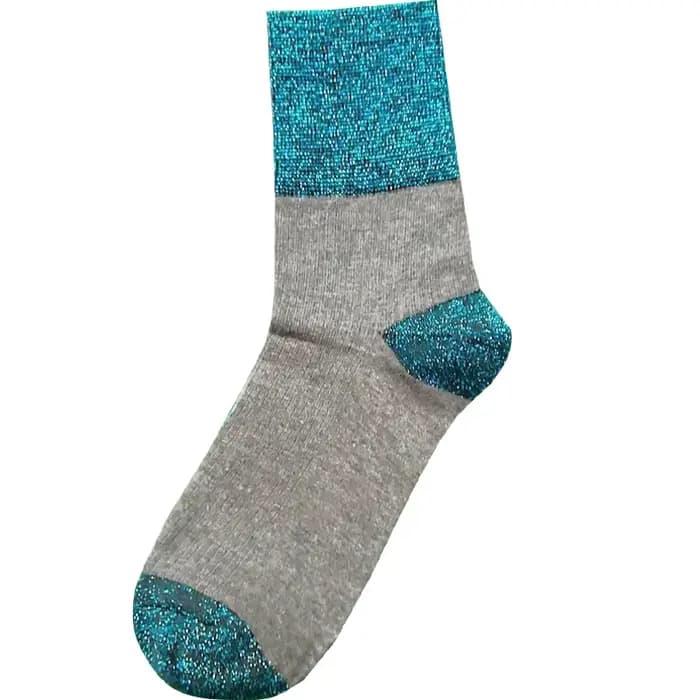 Chaussettes pour femmes printemps et automne coton coréen or et argent soie brillante série
