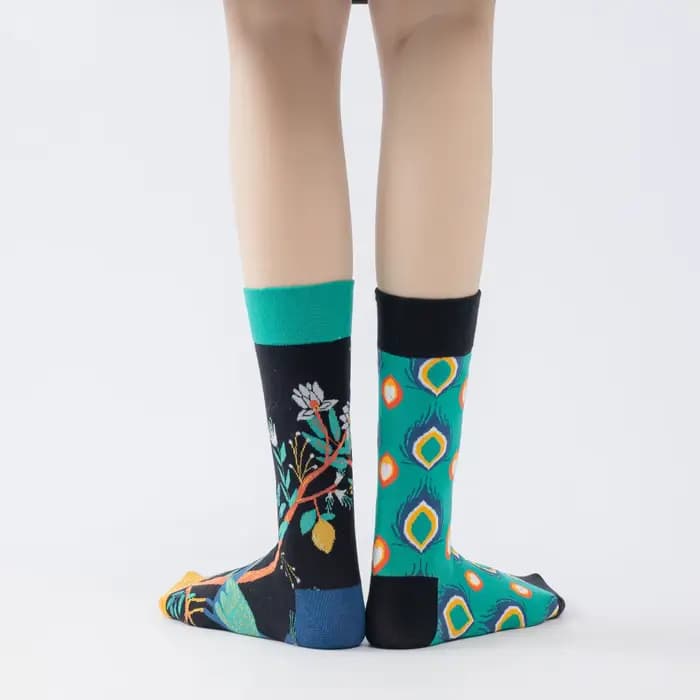 Chaussettes mi-mollet d'inspiration rétro avec motif paon AB