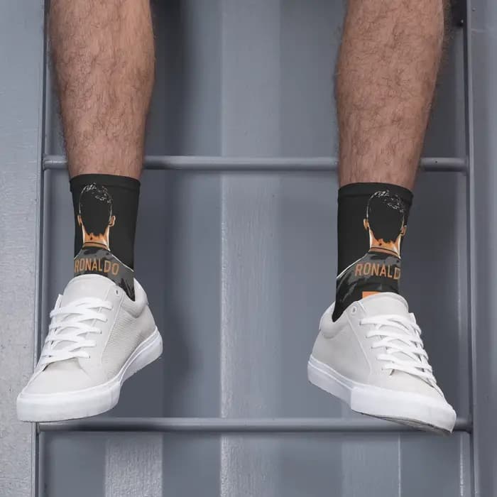 Cristiano Ronaldo nouveauté heureux hommes chaussettes Harajuku Hip-Hop tendance