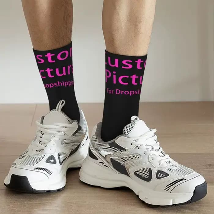 Chaussettes unisexes avec Logo Photo personnalisé pour hommes
