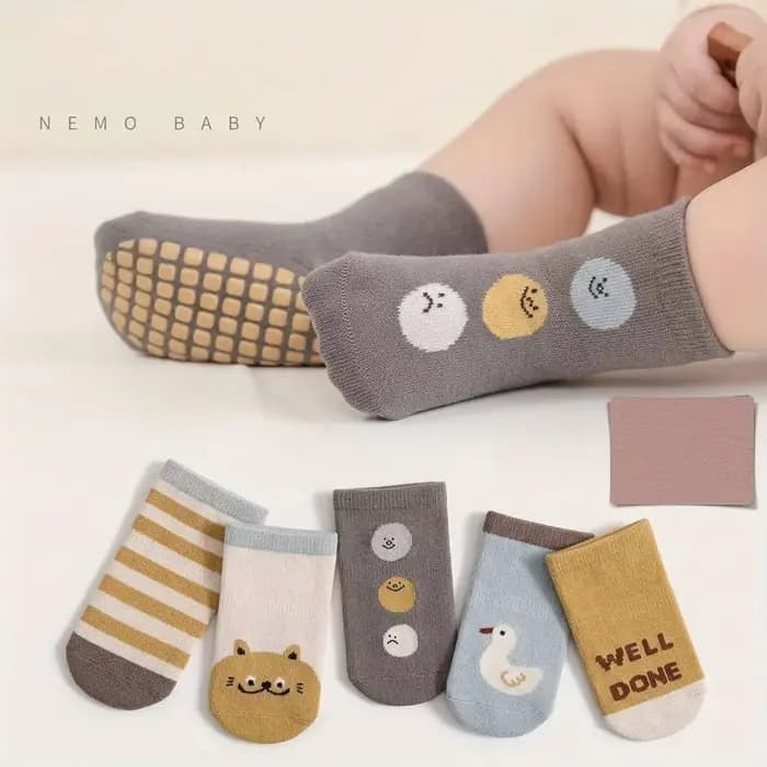 5 paires de chaussettes antidérapantes pour bébés et tout-petits