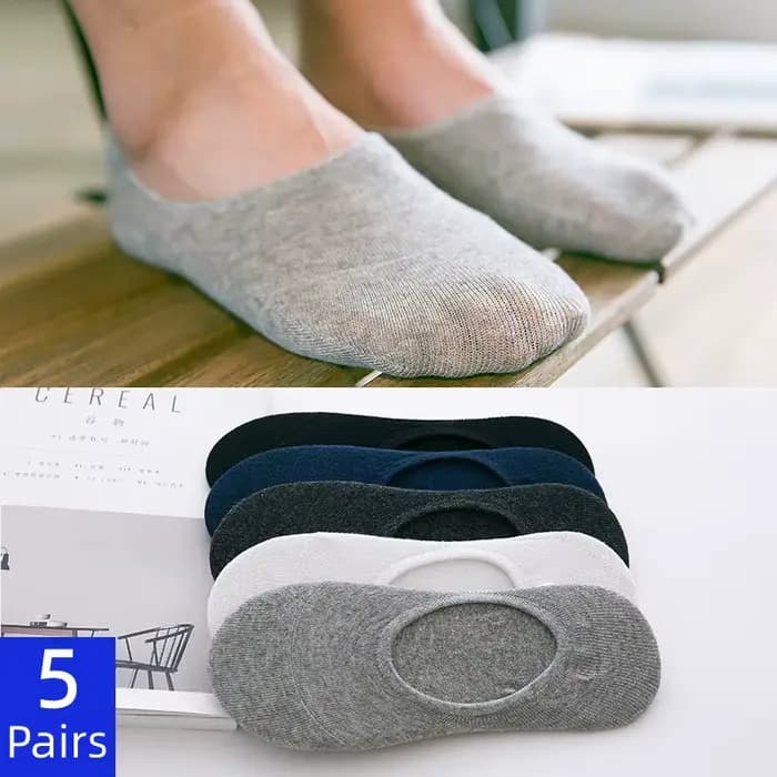 5 paires/lot de chaussettes invisibles pour hommes