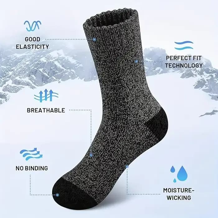5 paires de chaussettes thermiques d'hiver pour hommes