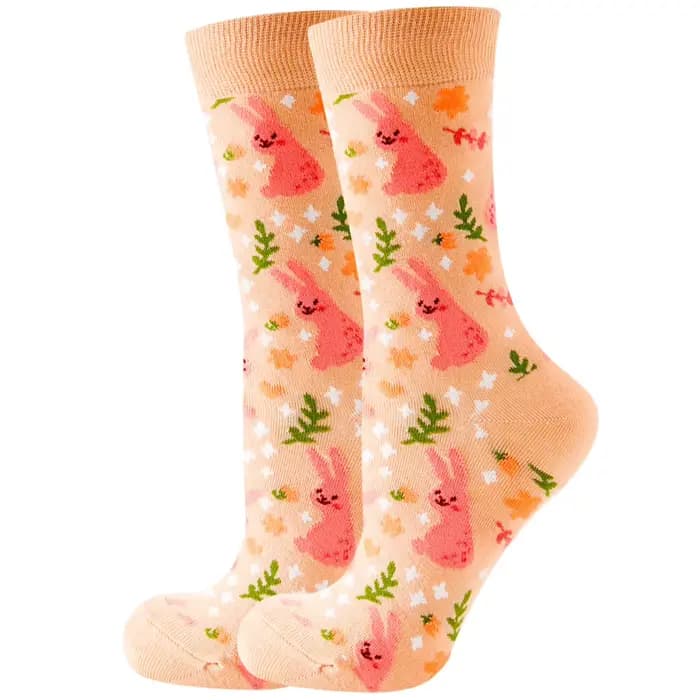1/2 paires de chaussettes tricotées en coton à col rond