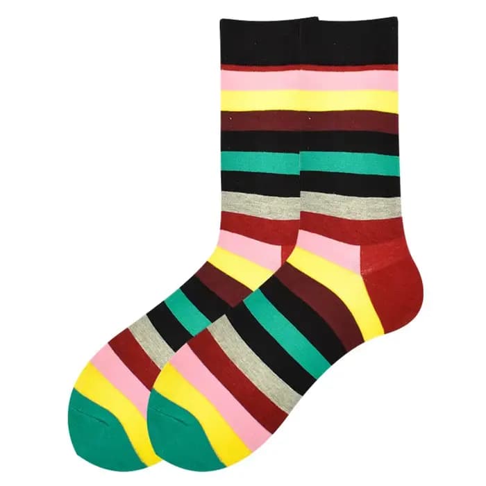5 paires/pack drôle heureux chaussettes coloré rayure Design de mode Harajuku Hip Hop hommes femmes Couple chaussettes décontractées équipage coton peigné