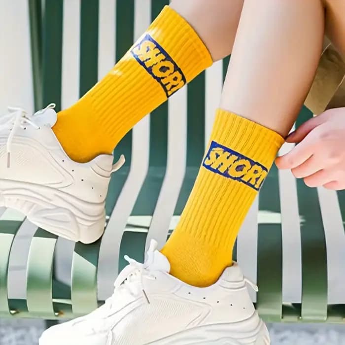 5/10/20 paires aléatoire personnalisé Graffiti Style femmes mi chaussettes à la mode haute rue Super Cool filles