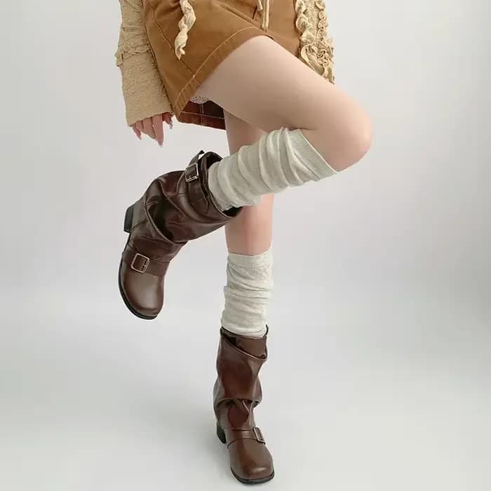 Chaussettes de pied pour salle d'enseignement de nuit, tuyau d'automne pour femmes, chauffe-jambes gris, chaussettes de Ballet à poils blancs, chaussettes de mollet