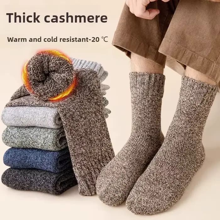 5 paires de chaussettes thermiques en éponge pour hommes