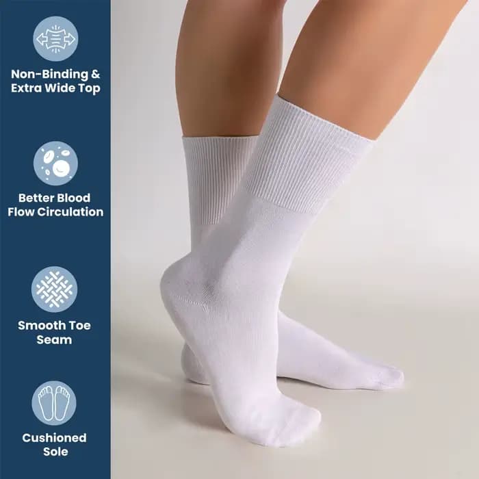 1 paire de chaussettes – Chaussettes pour femmes et hommes, pieds gonflés et neuropathie | Non reliant