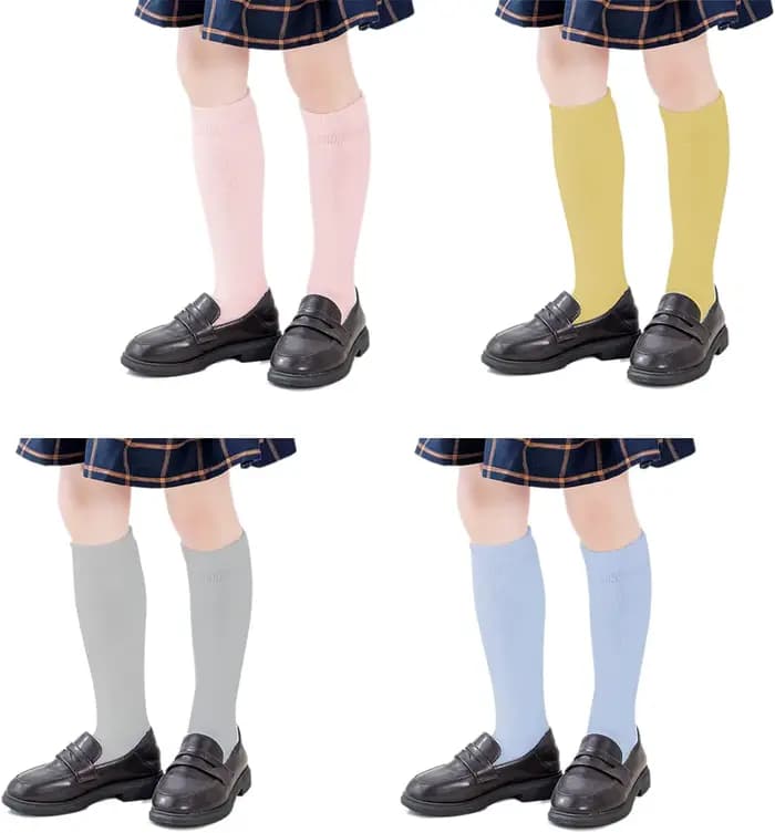 Chaussettes hautes en coton sans couture pour enfants