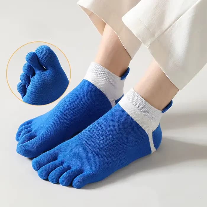 6 paires/lot été hommes chaussettes de sport couleur unie doux respirant coton cheville 5 doigts