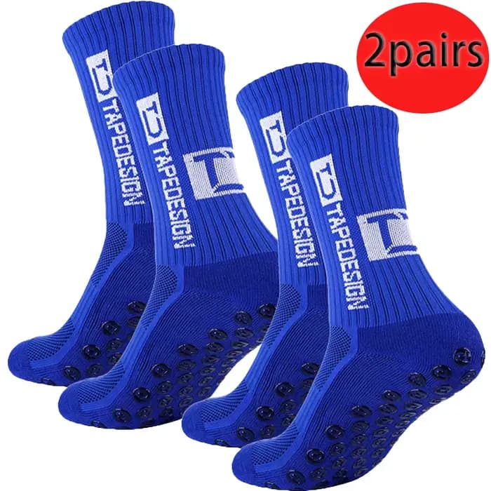 2/4 paires de chaussettes de sport TC bleues, chaussettes pour hommes et femmes, course longue distance, basket-ball, football, cyclisme, sports de plein air