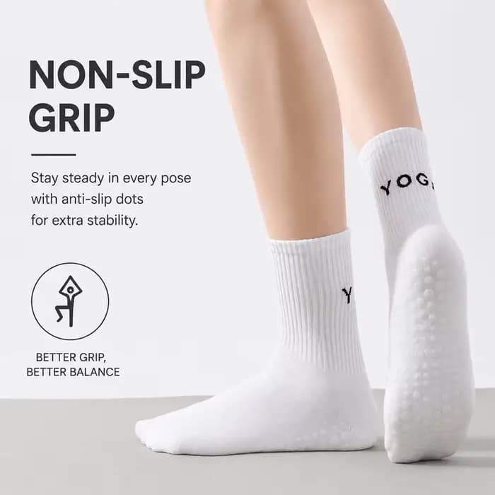 Chaussettes de Pilates antidérapantes pour femmes, 5 paires de chaussettes de yoga, de ballet, de barre, d'hôpital, de gym et d'athlétisme pour femmes