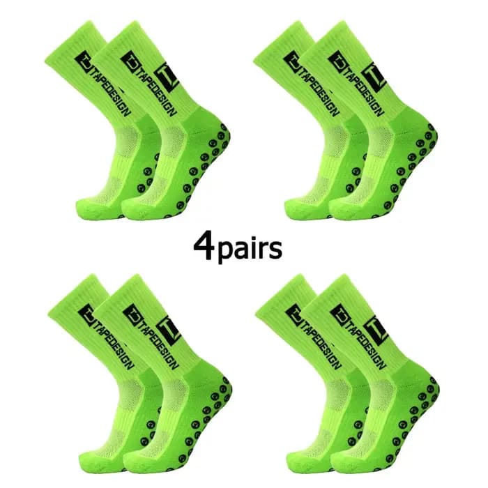 4 paires/lot, chaussettes de football antidérapantes avec bande adhésive, mi-mollet, antidérapantes, pour le sport, le cyclisme, pour hommes, EU38-45, nouvelle collection 2024