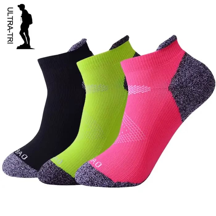 TRI séchage rapide Blister prévention Trail course Marathon chaussettes Sports de plein air cheville chaussette hommes