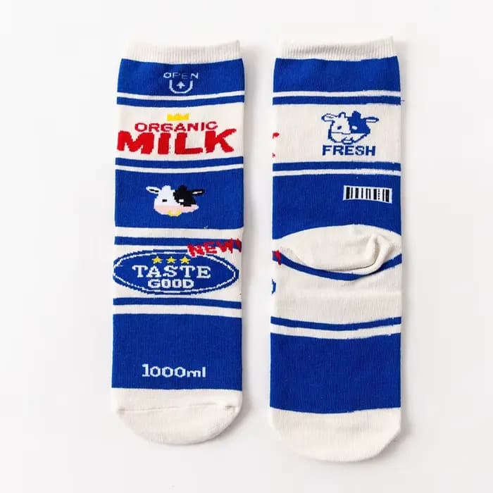 1 paire mode femmes chaussette drôle mignon dessin animé Snack lait Biscuits chocolats tomate nourriture heureux japonais Harajuku Skateboard chaussettes