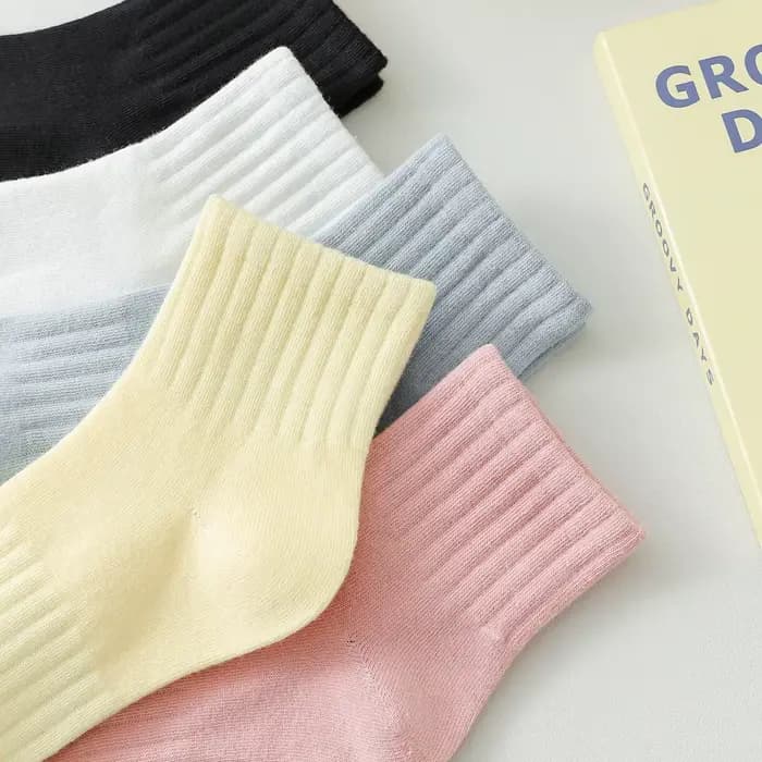 5 paires/lot coton chaussette femmes nouveau frais couleur unie respirant décontracté