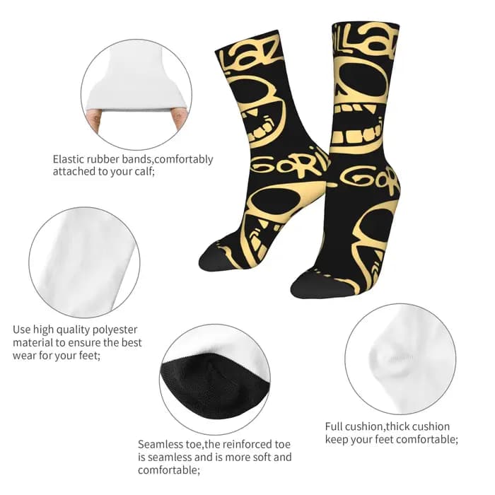 Gorillaz chaussettes automne groupe de Rock bas drôle Couple haute qualité chaussettes motif Skateboard anti-dérapant chaussettes