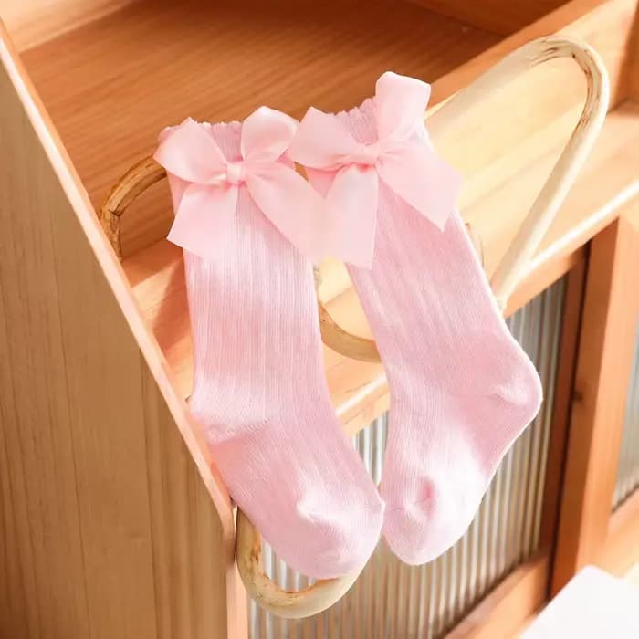 Chaussettes hautes en coton avec gros nœud pour bébé fille et garçon, bas pour enfants, vêtements pour tout-petits, accessoires pour enfants, nouveau, printemps, automne