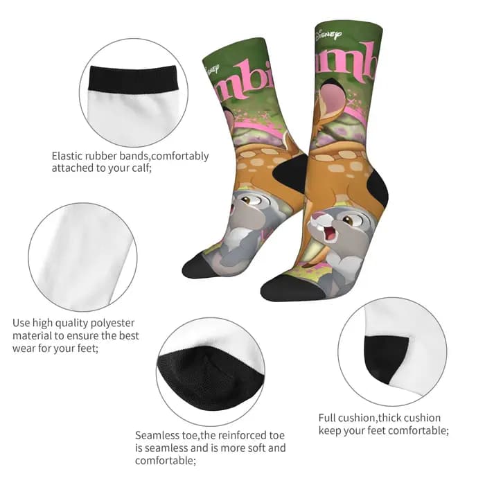 Bambi chaussettes de dessin animé nouveauté bas automne antibactérien femmes hommes