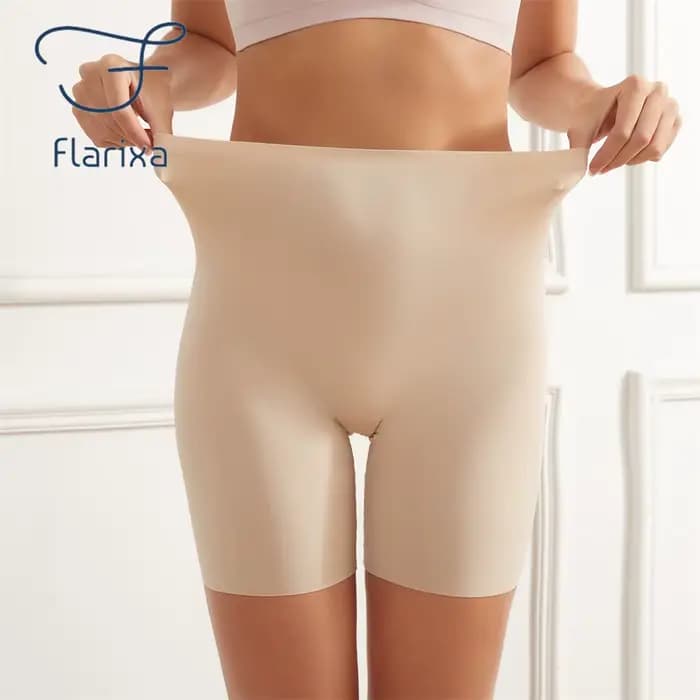 Flarixa sans couture taille haute femmes longue jambe ceinture culotte confortable sans