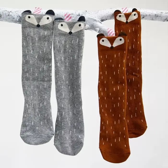 0 à 4 Y enfants dessin animé chaussettes souris renard motif style bébé chaussettes coton enfants garçon fille genou jambe haute chaud enfant chaussette