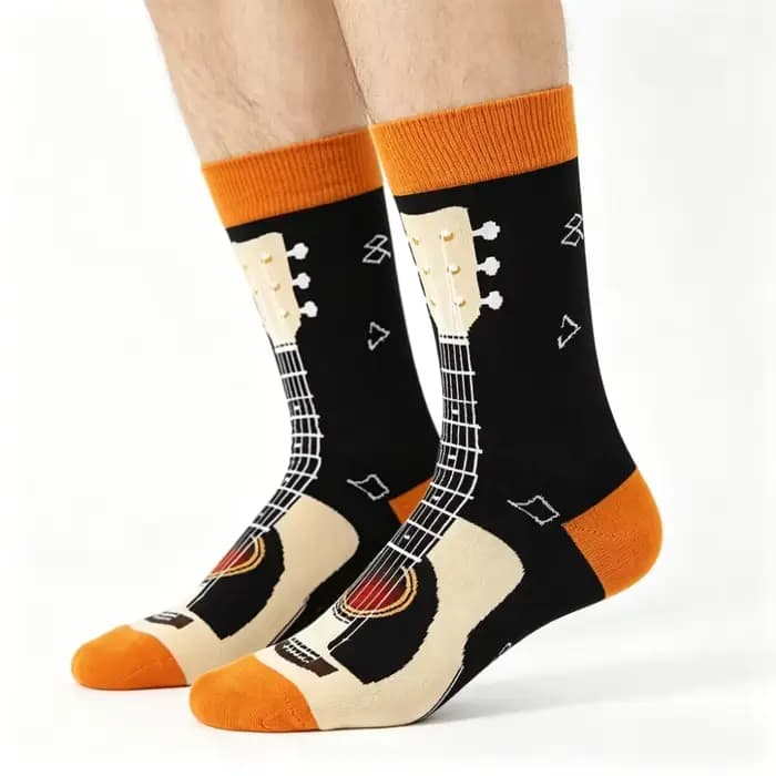 Chaussettes à motif de guitare pour hommes