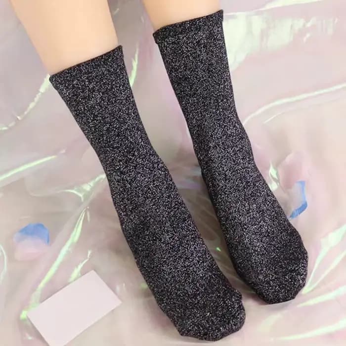 3 paires/ensemble femmes mode Sexy chaussettes brillantes Style coréen or argent soie bonbons-colordsocks Design de luxe de haute qualité