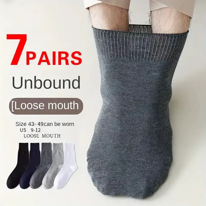1/7 paires de chaussettes diabétiques non compressives pour hommes