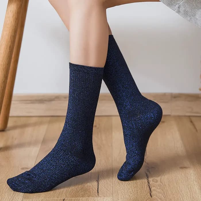 5 paires de chaussettes à paillettes pour femmes