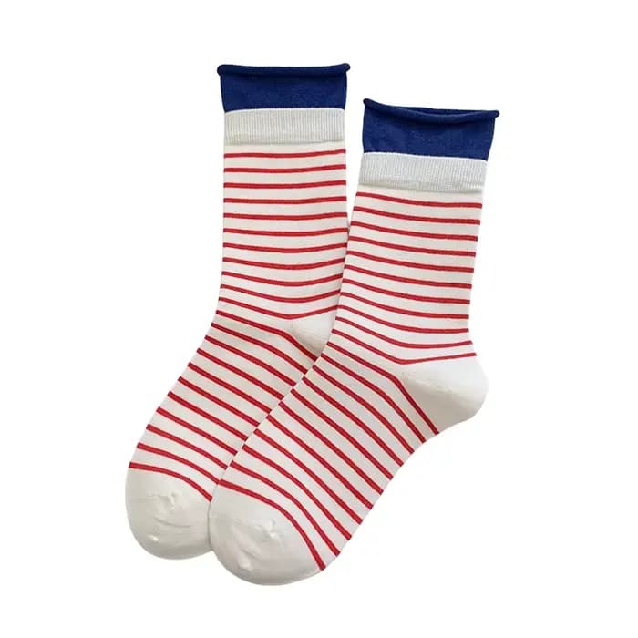 Femmes chaussettes nouvelle couleur mode rayé chaussettes pour femme respirant décontracté à la mode Preppy Style filles équipage chaussettes coton confort