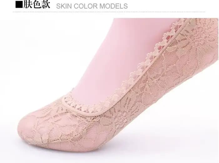 Chaussettes courtes en dentelle de coton pour femmes