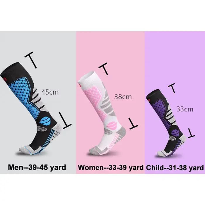 GTUBIKE 1 paire hiver chaud Ski bas épaississement randonnée chaussettes pour femmes hommes Anti-froid Ski extérieur Sport bas neige