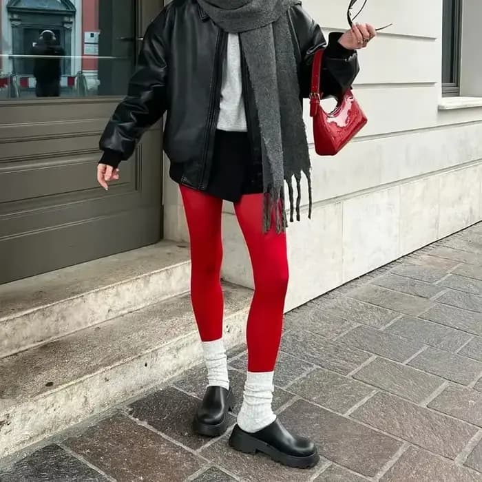 Collants rouges en velours pour femmes, Lingerie Slim coréenne, Leggings en dentelle, chaussettes gothiques, accessoires pour vêtements de fête, nouvelle collection