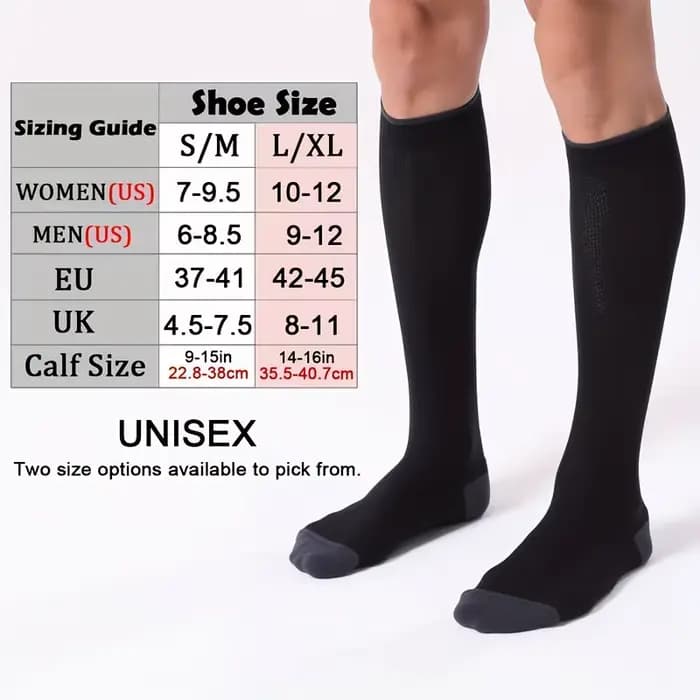 1/4 paires de chaussettes de Compression pour hommes et femmes
