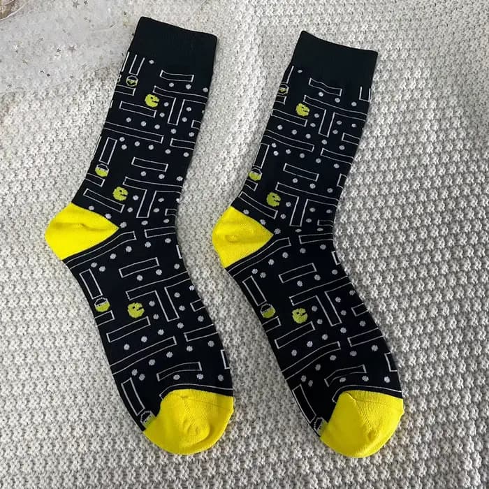 1 paire de chaussettes de jeu unisexe pour vieille école