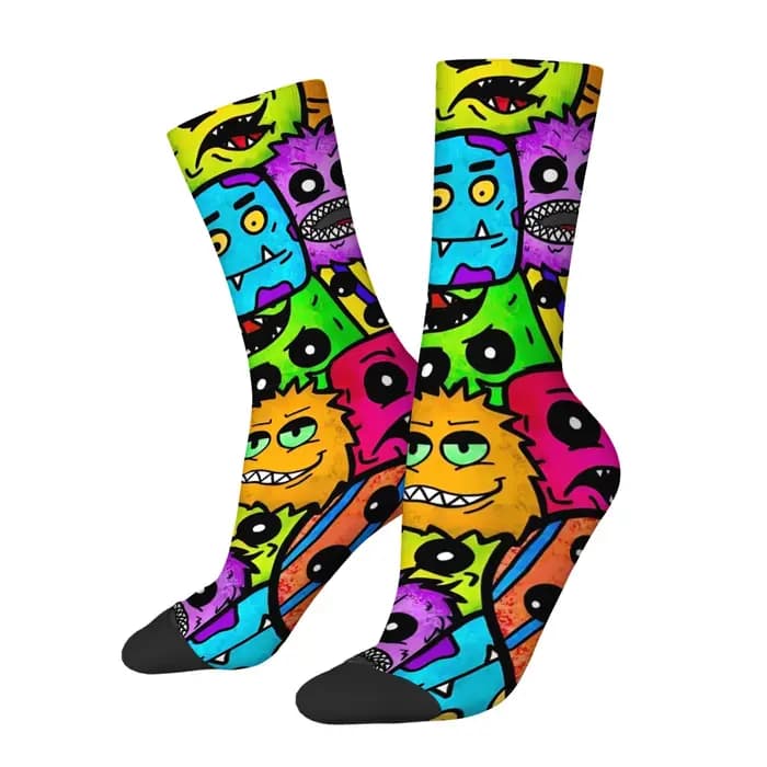 Chaussettes imprimées sur le thème des dessins animés pour hommes