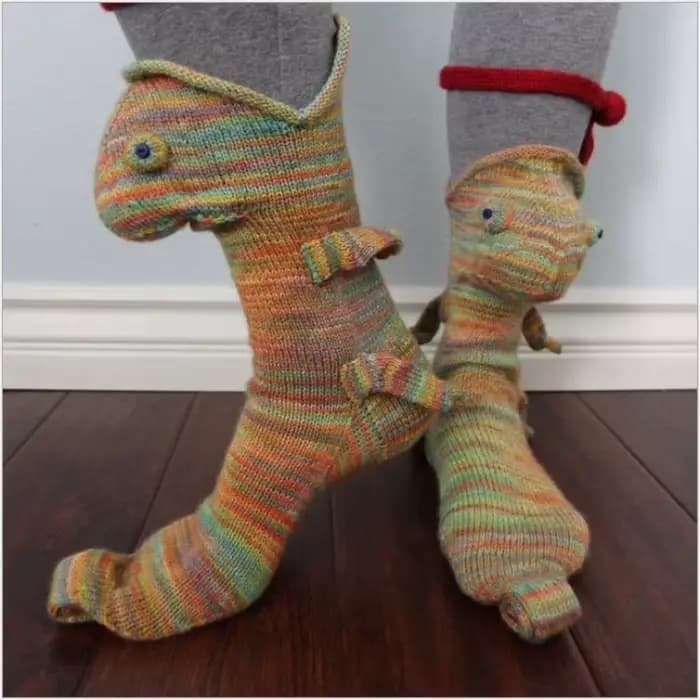 Chaussettes pour femmes créatives mi Tube Animal chaussette drôle dessin animé tricot Crocodile