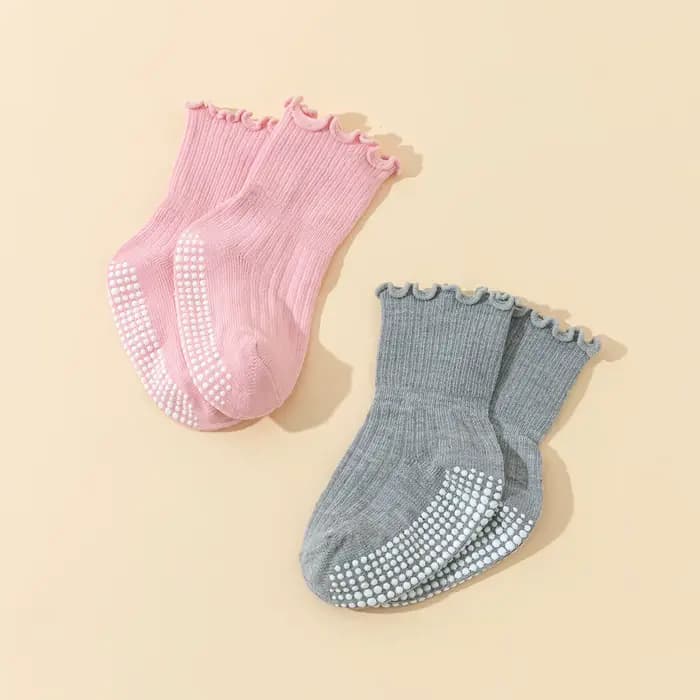 6 paires de chaussettes en coton pour filles avec dentelle