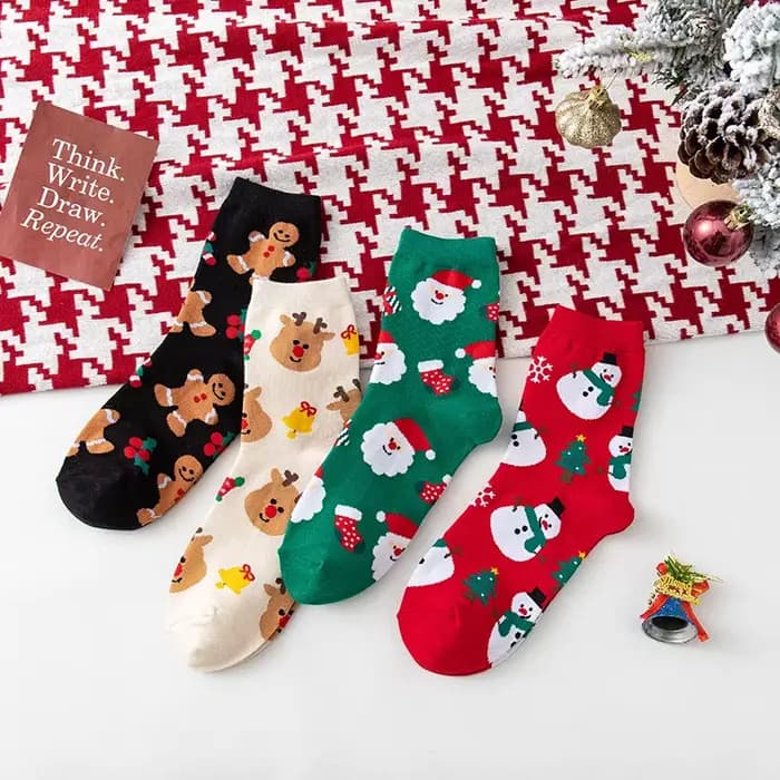 Chaussettes de dessin animé de Noël pour dames