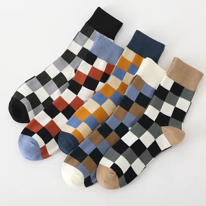 Lot de 5 paires de chaussettes pour hommes en coton peigné