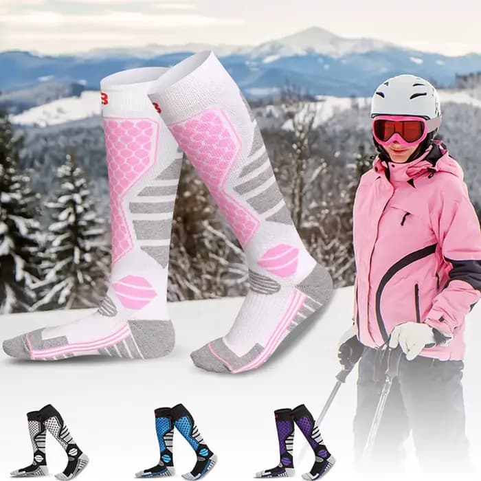 GTUBIKE 1 paire hiver chaud Ski bas épaississement randonnée chaussettes pour femmes hommes Anti-froid Ski extérieur Sport bas neige