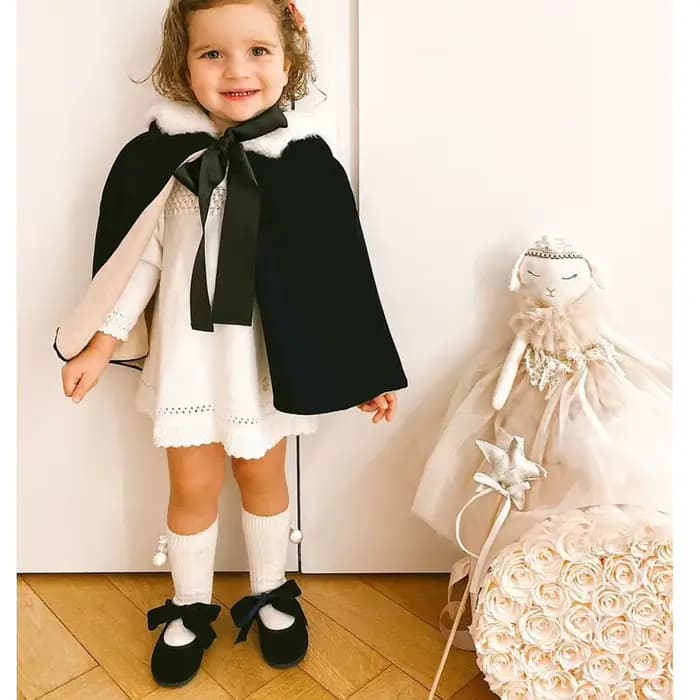 1 paire hiver Kawaii bébé bas coton princesse britannique genou haut Long nœud Pom Tube chaussettes pour filles chaussette tricotée pour 0-4 ans